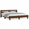 Cama Matrimonial | Cama Para Adultos | Cama Con Cabecero Madera Ingeniería Marrón Roble 200x200 Cm Cfw309281