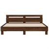 Cama Matrimonial | Cama Para Adultos | Cama Con Cabecero Madera Ingeniería Marrón Roble 200x200 Cm Cfw309281