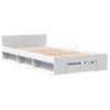 Cama Individual | Cama Para Adultos | Cama Con Cajón Madera De Ingeniería Blanca 90x190 Cm Cfw84685