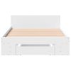 Cama Individual | Cama Para Adultos | Cama Con Cajón Madera De Ingeniería Blanca 90x190 Cm Cfw84685