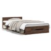 Cama Individual | Cama Para Adultos | Cama Con Cajón Madera De Ingeniería Marrón Roble 90x190 Cm Cfw68619