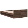 Cama Individual | Cama Para Adultos | Cama Con Cajón Madera De Ingeniería Marrón Roble 90x190 Cm Cfw68619