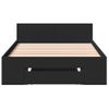 Cama Individual | Cama Para Adultos | Cama Con Cajón Madera De Ingeniería Negro 90x190 Cm Cfw63711