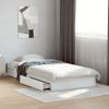 Cama Individual | Cama Para Adultos | Cama Con Cajones Madera De Ingeniería Blanca 75x190 Cm Cfw43275