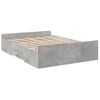 Cama Matrimonial | Cama Para Adultos | Cama Con Cajones Madera De Ingeniería Gris Hormigón 120x190 Cm Cfw54112