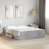 Cama Matrimonial | Cama Para Adultos | Cama Con Cajones Madera De Ingeniería Gris Hormigón 120x190 Cm Cfw54112