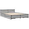 Cama Matrimonial | Cama Para Adultos | Cama Con Cajones Madera De Ingeniería Gris Sonoma 135x190 Cm Cfw15780