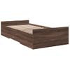 Cama Individual | Cama Para Adultos | Cama Con Cajones Madera De Ingeniería Marrón Roble 100x200 Cm Cfw53611