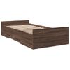 Cama Individual | Cama Para Adultos | Cama Con Cajones Madera De Ingeniería Marrón Roble 100x200 Cm Cfw53611