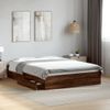 Cama Matrimonial | Cama Para Adultos | Cama Con Cajones Madera De Ingeniería Marrón Roble 120x190 Cm Cfw53550