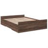 Cama Matrimonial | Cama Para Adultos | Cama Con Cajones Madera De Ingeniería Marrón Roble 120x190 Cm Cfw18073