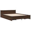 Cama Matrimonial | Cama Para Adultos | Cama Con Cajones Madera De Ingeniería Marrón Roble 120x190 Cm Cfw80821