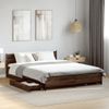 Cama Matrimonial | Cama Para Adultos | Cama Con Cajones Madera De Ingeniería Marrón Roble 120x190 Cm Cfw80821