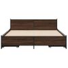 Cama Matrimonial | Cama Para Adultos | Cama Con Cajones Madera De Ingeniería Marrón Roble 120x190 Cm Cfw80821