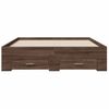 Cama Matrimonial | Cama Para Adultos | Cama Con Cajones Madera De Ingeniería Marrón Roble 120x190 Cm Cfw16217