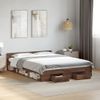 Cama Matrimonial | Cama Para Adultos | Cama Con Cajones Madera De Ingeniería Marrón Roble 120x190 Cm Cfw36822