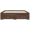 Cama Matrimonial | Cama Para Adultos | Cama Con Cajones Madera De Ingeniería Marrón Roble 135x190 Cm Cfw98107