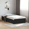 Cama Para Adultos | Cama Con Cajones Madera De Ingeniería Negra 75x190 Cm Cfw83619