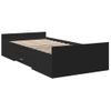 Cama Para Adulto | Cama Individual | Cama Con Cajones Madera De Ingeniería Negra 75x190 Cm Cfw557901