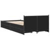 Cama Individual | Cama Para Adultos | Cama Con Cajones Madera De Ingeniería Negra 75x190 Cm Cfw94418