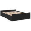 Cama Matrimonial | Cama Para Adultos | Cama Con Cajones Madera De Ingeniería Negro 120x190 Cm Cfw89239