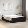 Cama Matrimonial | Cama Para Adultos | Cama Con Cajones Madera De Ingeniería Negro 120x190 Cm Cfw89239