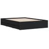 Cama Matrimonial | Cama Para Adultos | Cama Con Cajones Madera De Ingeniería Negro 120x190 Cm Cfw204341