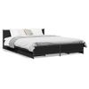 Cama Matrimonial | Cama Para Adultos | Cama Con Cajones Madera De Ingeniería Negro 120x190 Cm Cfw85338