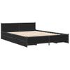 Cama Matrimonial | Cama Para Adultos | Cama Con Cajones Madera De Ingeniería Negro 120x190 Cm Cfw85338