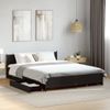 Cama Matrimonial | Cama Para Adultos | Cama Con Cajones Madera De Ingeniería Negro 120x190 Cm Cfw85338