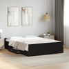 Cama Matrimonial | Cama Para Adultos | Cama Con Cajones Madera De Ingeniería Negro 135x190 Cm Cfw32110