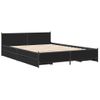 Cama Matrimonial | Cama Para Adultos | Cama Con Cajones Madera De Ingeniería Negro 135x190 Cm Cfw68558