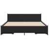 Cama Matrimonial | Cama Para Adultos | Cama Con Cajones Madera De Ingeniería Negro 135x190 Cm Cfw68558