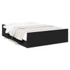 Cama Matrimonial | Cama Para Adultos | Cama Con Cajones Madera De Ingeniería Negro 140x190 Cm Cfw469096