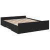 Cama Matrimonial | Cama Para Adultos | Cama Con Cajones Madera De Ingeniería Negro 140x200 Cm Cfw23825