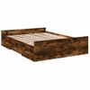 Cama Matrimonial | Cama Para Adultos | Cama Con Cajones Madera De Ingeniería Roble Ahumado 140x190 Cm Cfw412927