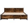 Cama Matrimonial | Cama Para Adultos | Cama Con Cajones Madera De Ingeniería Roble Ahumado 140x190 Cm Cfw47257