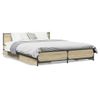 Cama Matrimonial | Cama Para Adultos | Cama Con Cajones Madera De Ingeniería Roble Sonoma 120x190 Cm Cfw67732