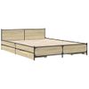 Cama Matrimonial | Cama Para Adultos | Cama Con Cajones Madera De Ingeniería Roble Sonoma 120x190 Cm Cfw67732