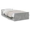 Cama Individual | Cama Para Adultos | Cama Con Cajones Madera Ingeniería Gris Hormigón 100x200 Cm Cfw21347