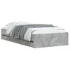 Cama Individual | Cama Para Adultos | Cama Con Cajones Madera Ingeniería Gris Hormigón 100x200 Cm Cfw951010