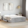 Cama Matrimonial | Cama Para Adultos | Cama Con Cajones Madera Ingeniería Gris Hormigón 120x200 Cm Cfw17546