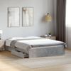 Cama Matrimonial | Cama Para Adultos | Cama Con Cajones Madera Ingeniería Gris Hormigón 135x190 Cm Cfw70657