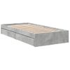 Cama Individual | Cama Para Adultos | Cama Con Cajones Madera Ingeniería Gris Hormigón 90x190 Cm Cfw66761