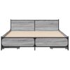 Cama Matrimonial | Cama Para Adultos | Cama Con Cajones Madera Ingeniería Gris Sonoma 120x190 Cm Cfw97601