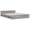 Cama Matrimonial | Cama Para Adultos | Cama Con Cajones Madera Ingeniería Gris Sonoma 140x190 Cm Cfw77621