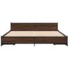 Cama Matrimonial | Cama Para Adultos | Cama Con Cajones Madera Ingeniería Marrón Roble 200x200 Cm Cfw46751