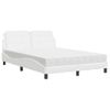 Cama Matrimonial | Cama Para Adultos | Cama Con Colchón Cuero Sintético Blanco 140x190 Cm Cfw49251