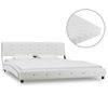 Cama Para Adultos | Cama Con Colchón Cuero Sintético Blanco 160x200 Cm Cfw269619