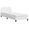 Cama Individual | Cama Para Adultos | Cama Con Colchón Cuero Sintético Blanco 80x200 Cm Cfw53344